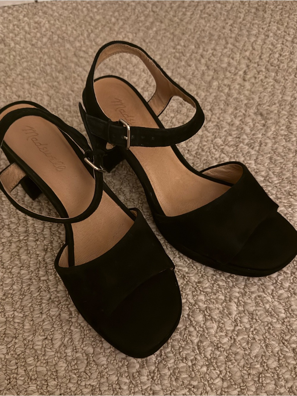 Madewell black platform heels